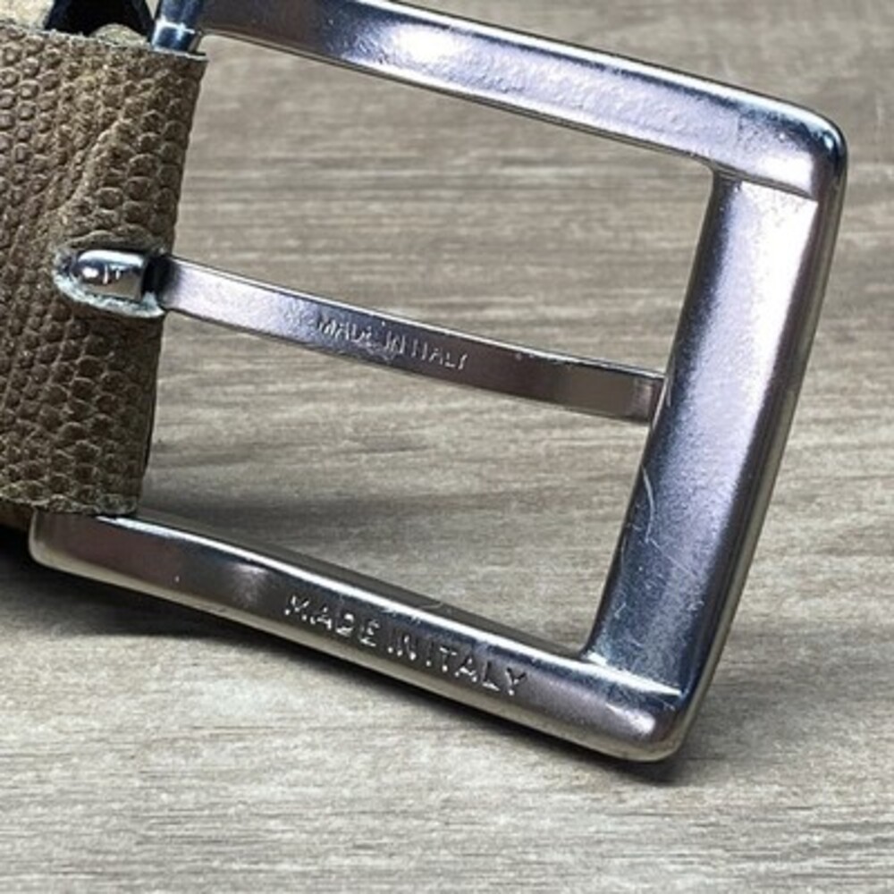 Giorgio Armani Tan Lizard-Embossed Leather Belt - Picture 10 of 10